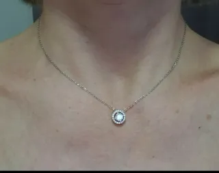 Colgante Moissanita Halo Plata