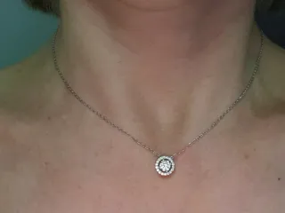 Colgante Moissanita Halo Plata