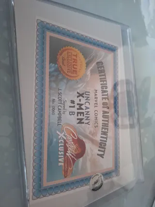 Fumetto Uncanny X-Men autografato Scott Campbell