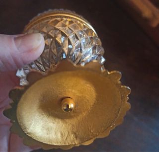 Cenicero Cristal y Bronce Art Deco