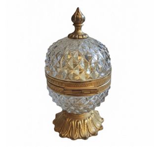 Cenicero Cristal y Bronce Art Deco