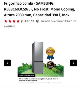 Frigorífico Combi SAMSUNG RB38C603CS9/EF