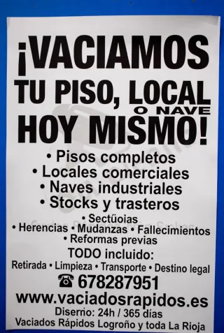 ¡VACIAMOS TU PISO, LOCAL O NAVE HOY MISMO! ● Piso