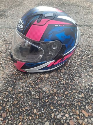 Casco HJC talla XS color rosa,azul, gris