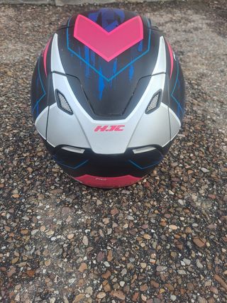 Casco HJC talla XS color rosa,azul, gris