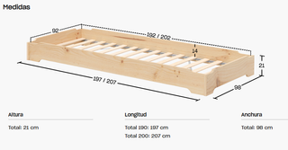 Cama Montessori Lufe Madera Natural