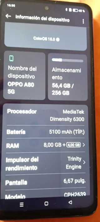 OPPO A 80 5G Negro
