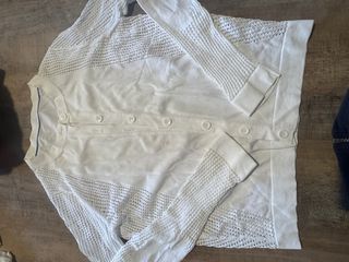 Conjunto Chaqueta y jersey blanco de punto