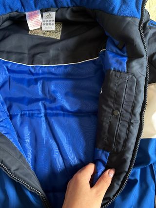 Chaqueta Adidas Azul y Blanca con Capucha