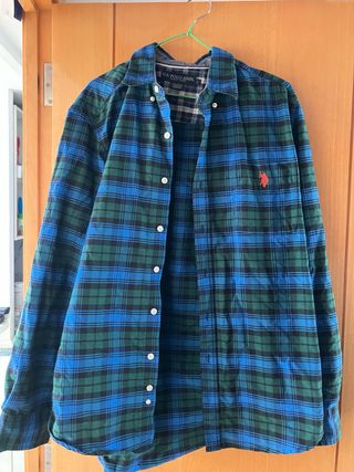 Camisa Polo Assn. Tartán Azul y Verde