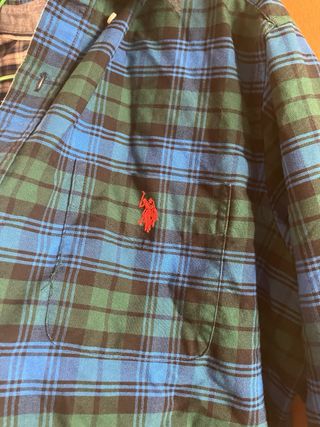 Camisa Polo Assn. Tartán Azul y Verde