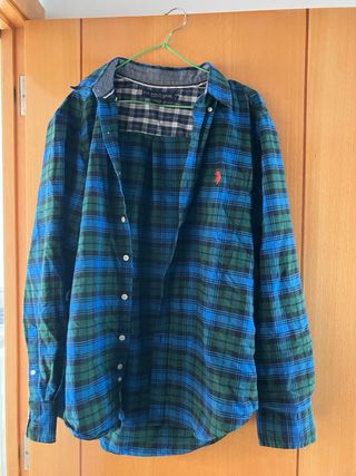 Camisa Polo Assn. Tartán Azul y Verde