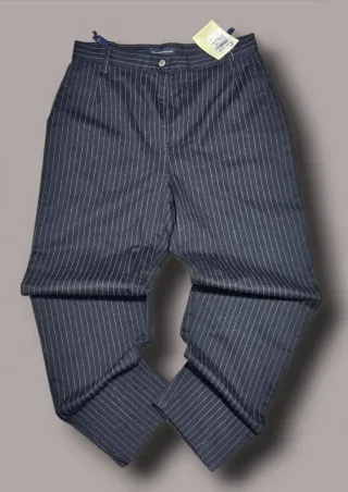 Pantalón rayas negro y plata