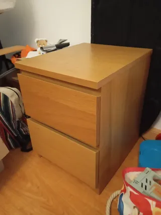 Mesita de noche MALM Ikea madera