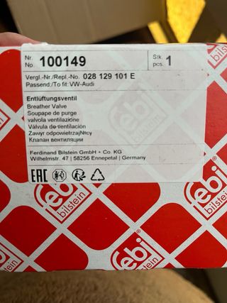 Válvula PCV Febi Bilstein