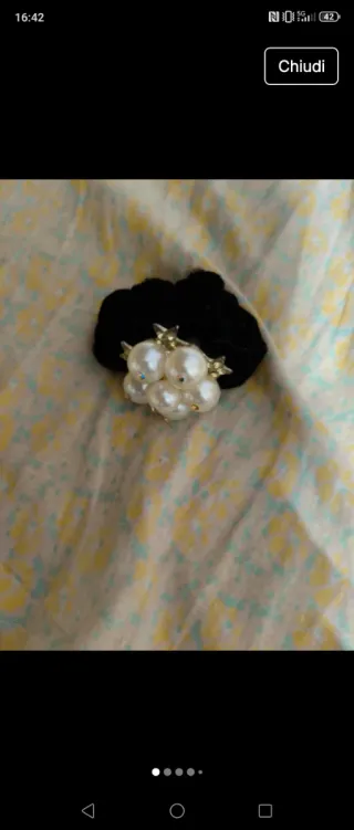 Elastico per capelli con perle