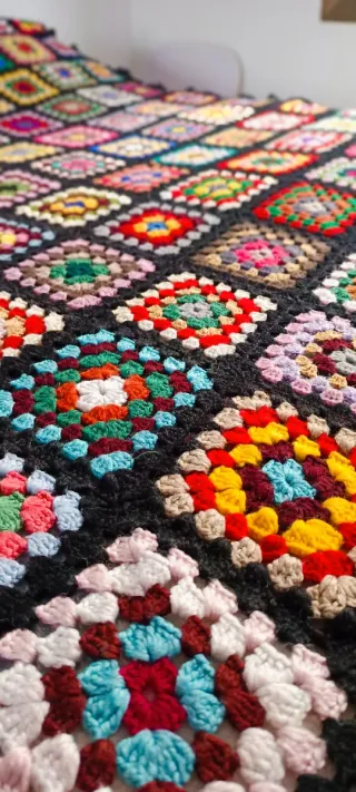 Manta crochet artesana XXL - mudaza. Último dia!