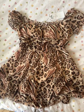 Vestido/mono estampado leopardo Terranova Talla S