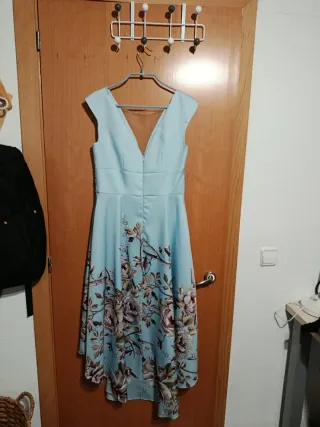 Vestido fiesta/graduación floral escote V