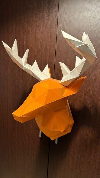 Ciervo Decorativo Pared Naranja Papel