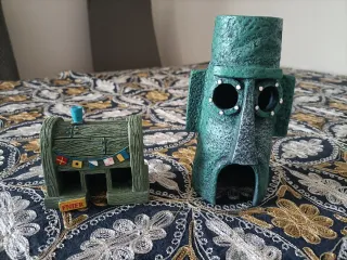 Decoración pecera Bob Esponja