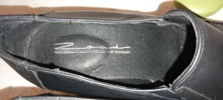 Mocasines cuña piel negra talla 38