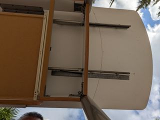 Mesa extensible cocina cerezo-gris plata