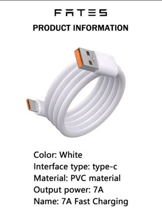 Cavo USB-C 7A 100W 1.5M Bianco