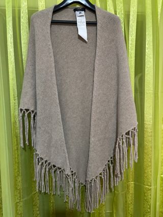 Max Mara Weekend scialle beige con frange