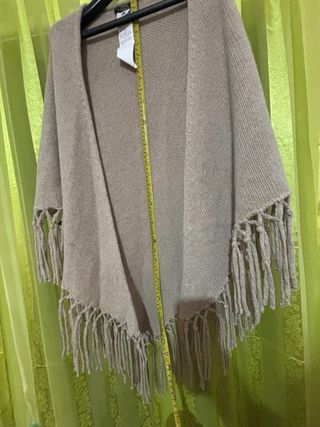 Max Mara Weekend scialle beige con frange