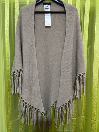 Max Mara Weekend scialle beige con frange