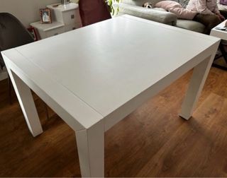 Mesa de comedor extensible blanca