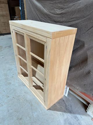 Vitrina expositora madera puertas cristal