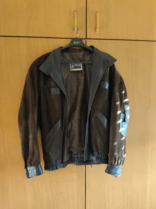 Cazadora Cuero tipo bomber Vintage Marrón