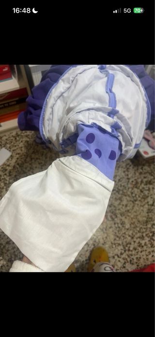 Traje de flamenca morado con lunares