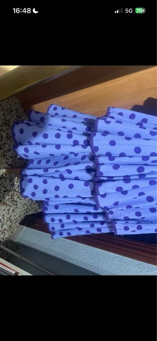 Traje de flamenca morado con lunares