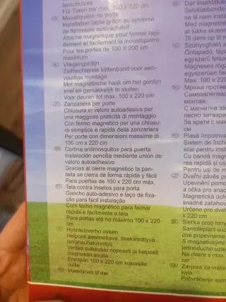 Mosquitera para puerta con imán 100x220cm