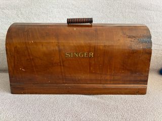 Tapa antigua máquina coser Singer madera