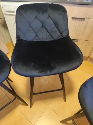 Conjunto 4 taburetes cocina terciopelo