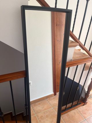 Espejo Marco Negro y Madera Ikea