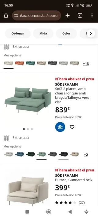 Sofá modular Ikea Söderhamn