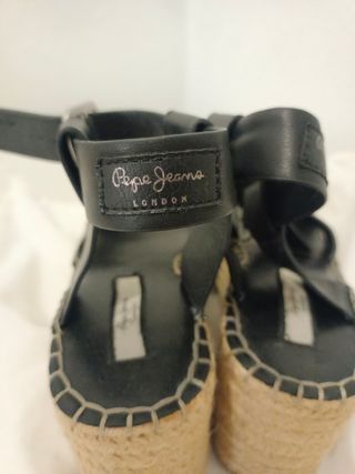 Sandalias de piel Plataforma Pepe Jeans Negras