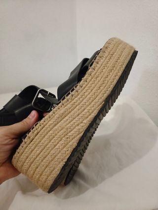 Sandalias de piel Plataforma Pepe Jeans Negras