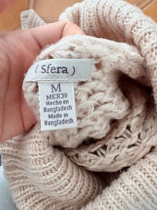 Jersey cuello alto beige