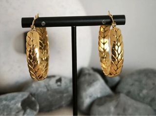 Pendientes aro trenzado oro