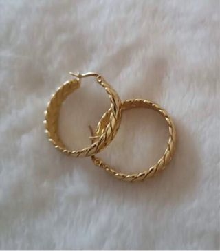 Pendientes aro trenzado oro