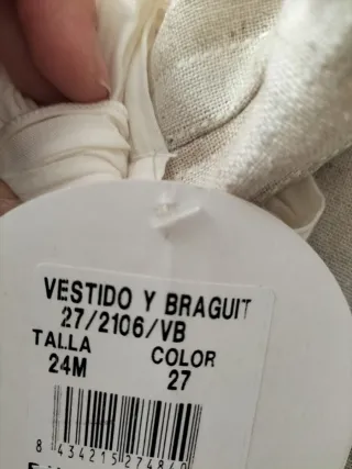 Conjunto niña de rayas y lunares crema a estrenar