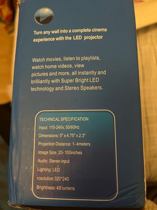 Proyector LED LCD AV USB SD