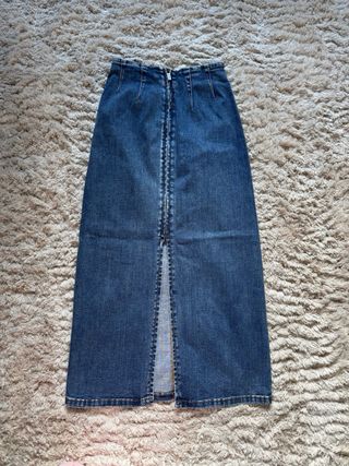 Falda vaquera larga azul