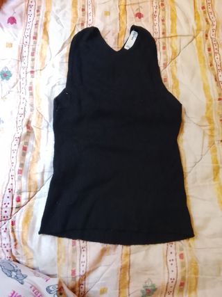 Mango Top Negro Espalda Abierta